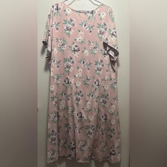 Just Be Women's Plus Size 3XL Pink Floral Wrap Dress - Picture 13 of 16